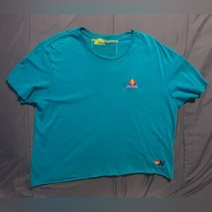 🌈 LIKE NEW Aviator Nation Women’s Jade Pyramid Distressed Boyfriend Tee - Sz Lg